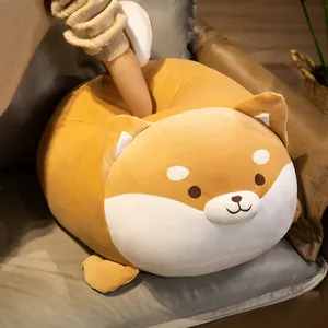 Extra soft Shiba Inu dog plush pillow cushion displayed in a cozy home sofa setting