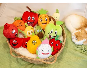 Collezione di giocattoli di peluche per animali a forma di frutta colorata