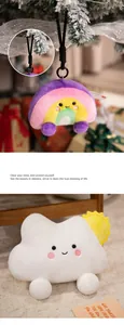 Soft rainbow plush keychain pendant and cute cloud stuffed toy for nursery home decoration
