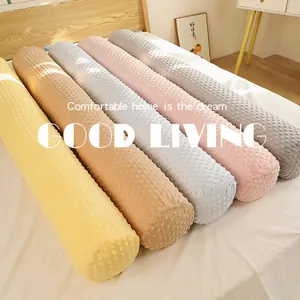 Traversin Minky à Points Style Nordique pour Sommeil Support de Jambe Oreiller Long de Corps Doux Amovible Lavable Respirant Décoration Maison