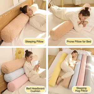 Traversin cylindrique en velours Doudou doux et respirant pour dormir et caler les jambes