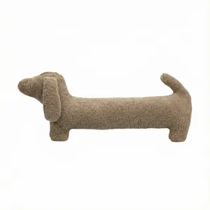 Oreiller en peluche teckel minimaliste en polaire d'alpaga imitation douce pour dormir