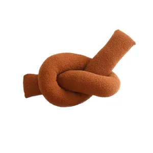 Cousin nœud en peluche marron gingembre style nordique pour décoration de salon canapé