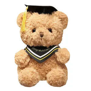 Weicher Abschluss-Teddybär Plüschtier mit Doktorhut und Congratulations-Schärpe