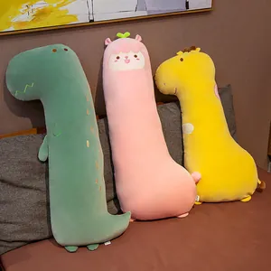 Longs oreillers en peluche dinosaure et girafe pour un sommeil confortable