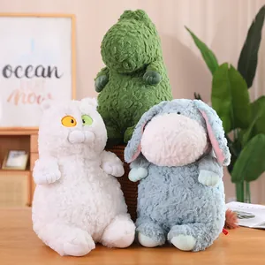 Juego de peluches Bobowa con gato blanco, dinosaurio verde y lindo conejo azul.