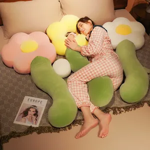Coussin Long en Peluche Fleur Créative Oreiller de Jambe en Forme de Tulipe Mignonne Pour Sommeil Latéral Coussin de Dossier de Lit Poupée de Plante en Peluche Douce Décoration de Maison