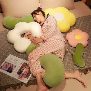 Traversin en peluche en forme de fleur mignonne pour un sommeil confortable au lit