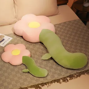 Oreillers longs en peluche en forme de fleur pour dormir sur le côté et lit