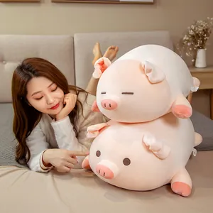 Peluche cochon rose doux traversin pour le lit et la décoration