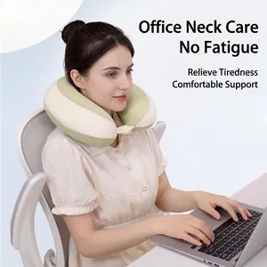 Almohada ergonómica de seda de hielo en forma de U con espuma viscoelástica para oficina y viajes