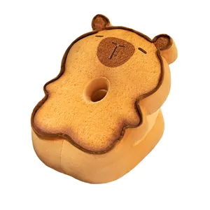 Almohada de siesta con forma de tostada de oso de dibujos animados para la oficina