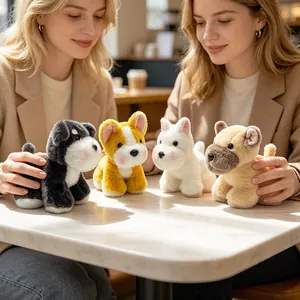 Simulation Dog Plush Toy Realistic Puppy Stuffed Animal Doll Schnauzer Corgi Teddy French Bulldog Desktop Ornament For Home Kids Gift