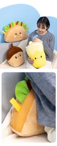 Close-up detail of plush taco toy showing soft fabric texture and layered design.