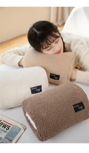Zachte pluche handwarmer kussens in neutrale kleuren voor winters comfort en middagslaapje