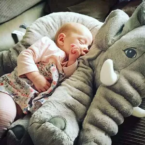 Large soft grey elephant plush toy baby sleeping comfort pillow stuffed animal toy