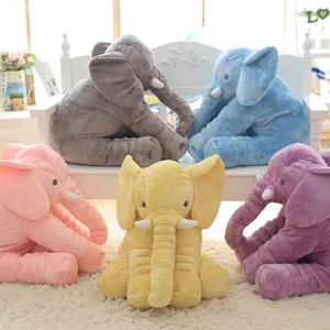 Large soft plush elephant dolls for baby soothing and nursery decor in five colors