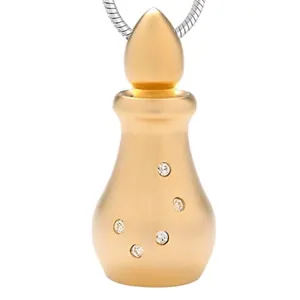 Stainless Steel Teardrop Cremation Urn Necklace Pet Human Ashes Memorial Pendant Openable Bottle Rhinestone Jewelry For Unisex Gift