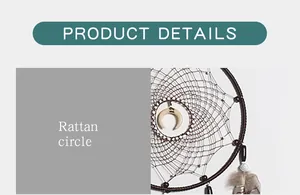 Primer plano del círculo de ratán tejido de un atrapasueños decorativo estilo boho