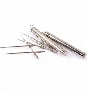 Premium portable 304 stainless steel toothpick set with a sleek metal storage tube