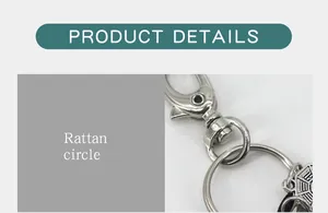 Detail shot of the durable metal lobster clasp and swivel ring of the dream catcher keychain.