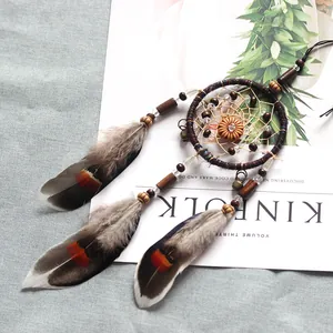 Handmade vintage Indian style dream catcher car hanging decoration with feathers