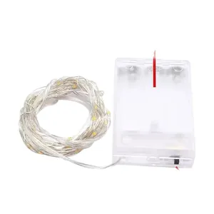 LED copper wire fairy light string with 3AA battery box for cake and gift decoration