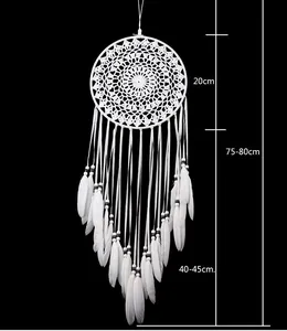 Detailed dimensions of white Nordic style dreamcatcher hanging home wall decor