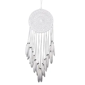Attrape-rêves blanc fait main de style nordique pour décoration murale de la maison