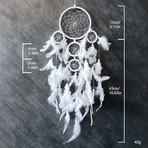 Handmade Feather Dream Catcher Wall Hanging Decor Bohemian White Dreamcatchers For Bedroom Wedding Home Decoration
