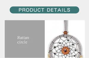 Detail of retro dreamcatcher featuring pumpkin gear flower and bead accents