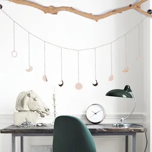 Elegante böhmische Mondphasen-Wanddekoration aus Eisen für Heim-Wandkunst-Deko