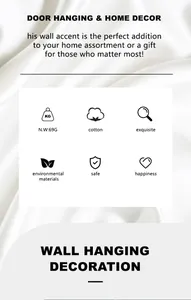 Detailed view of wall hanging decoration with technical specifications and features.