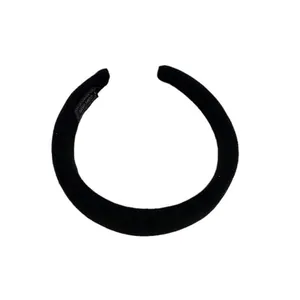 Eleganter schwarzer gepolsterter Stirnband aus Köperstoff für süße Mädchen-Hairstyling