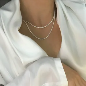 Minimalist Sparkling Gypsophila Necklace For Women Simple Elegant Starry Choker Alloy Star Light Chain Jewelry Fashion Gift