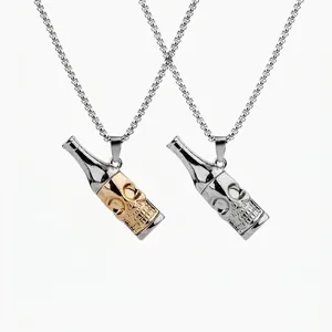 Hip Hop Skull Beer Bottle Opener Necklace Stainless Steel Chain Alloy Pendant Punk Jewelry For Men Women Party Gift
