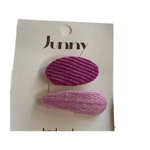 Lot de deux barrettes BB en tissu texturé rose et magenta pour filles et enfants