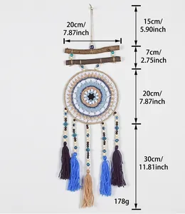 Dimensiones detalladas y peso del atrapasueños bohemio hecho a mano mal de ojo