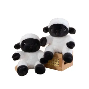 Peluche a forma di pecora con faccia nera, morbido giocattolo per regalo bambini e arredo