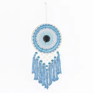 Hand-woven Bohemian Evil Eye dream catcher wall hanging decor for bedroom ornament