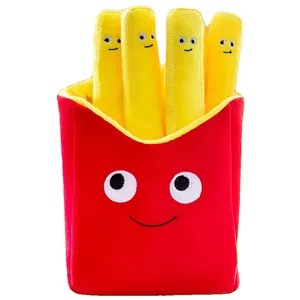 Kreatives Pommes-Frites Plüschtier mit niedlichen Gesichtern in Rot und Gelb Farben
