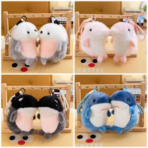 Cute Ocean Series Plush Pendant Shark Seal Orca Dolphin Stuffed Animal Keychain Soft Hanging Toy Decoration Bag Decor Gift