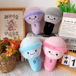Cute Cartoon Microphone Plush Toy Smiling Face Soft Stuffed Microphone Doll Healing Room Decor Gift For Kids Girlfriend