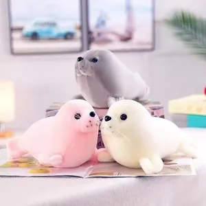 Lindo Peluche de León Marino Animal Marino de Peluche Suave Muñeca de Foca para Decoración de Habitación de Niños Regalo de Cumpleaños
