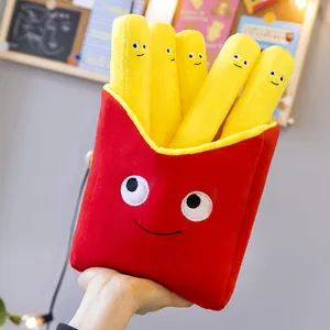 Kreatives Pommes-Frites-Plüschtier-Kissen mit süßen Gesichtern, weiches Stoffspielzeug.