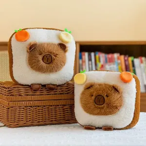 Simpatica peluche di pane tostato Capybara con morbido design a sandwich per regali casa