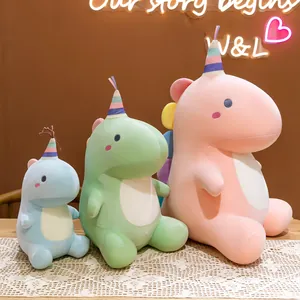 Peluche de Dinosaurio en Colores de Caramelo Peluche Corto Súper Suave Juguete de Dinosaurio para Regalo de Cumpleaños Niños