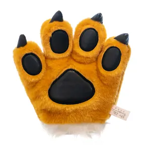 Suave guante de felpa con forma de pata de tigre para disfraces de animales y actuaciones