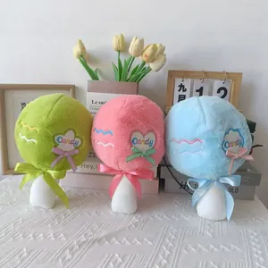 Cute plush candy hammer toy pendants in green pink and blue colors