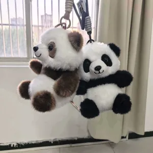 Portachiavi in peluche a forma di panda appesi come simpatico regalo per borse set